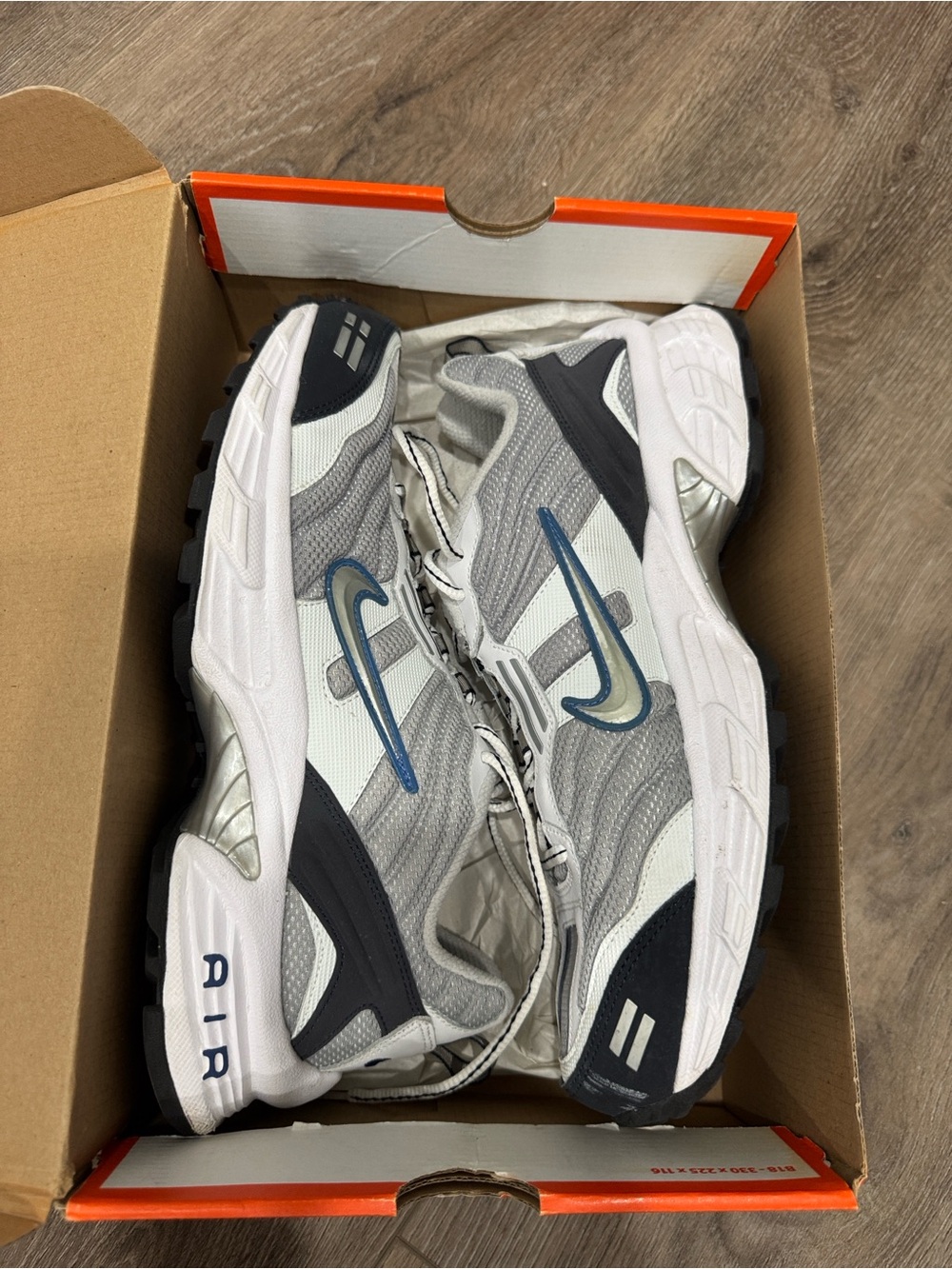 Nike Grey White Blue Trail Running Sneakers Air Copious
